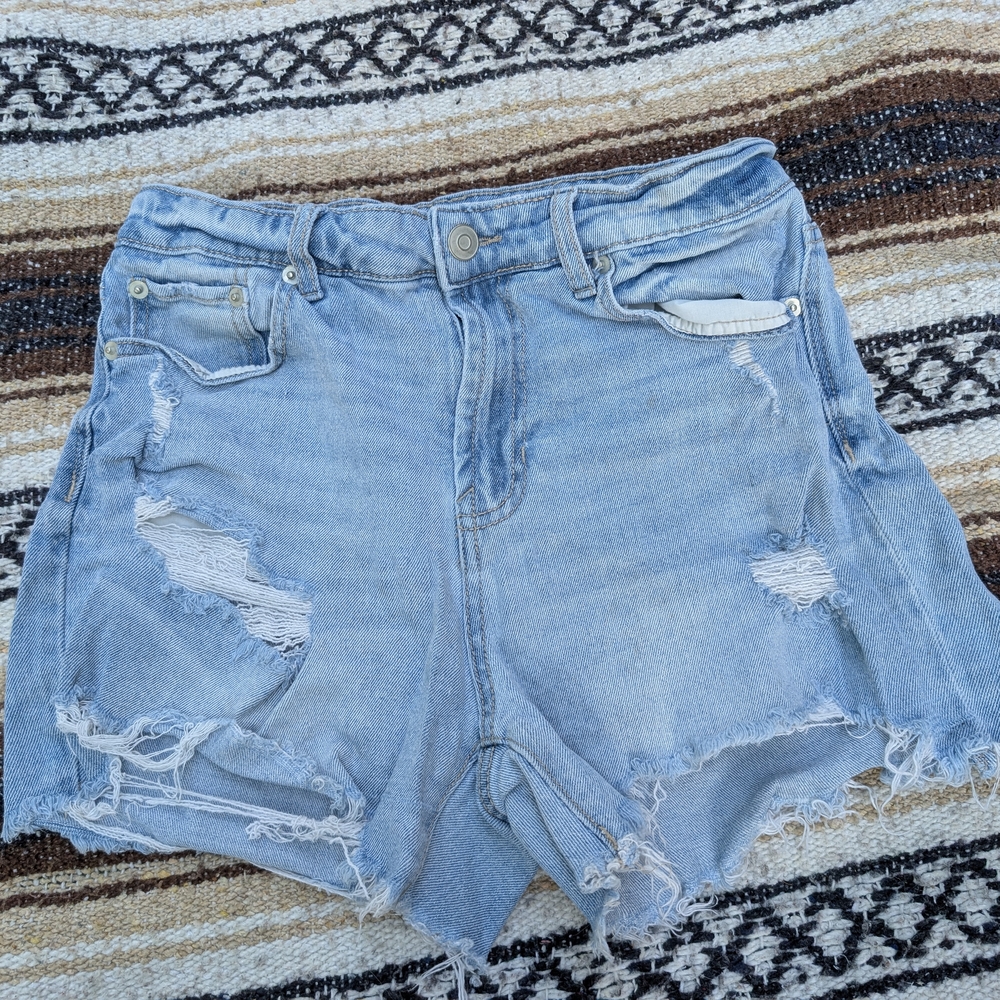 No Boundaries Blue Jean Shorts Distressed Cut-Off Style